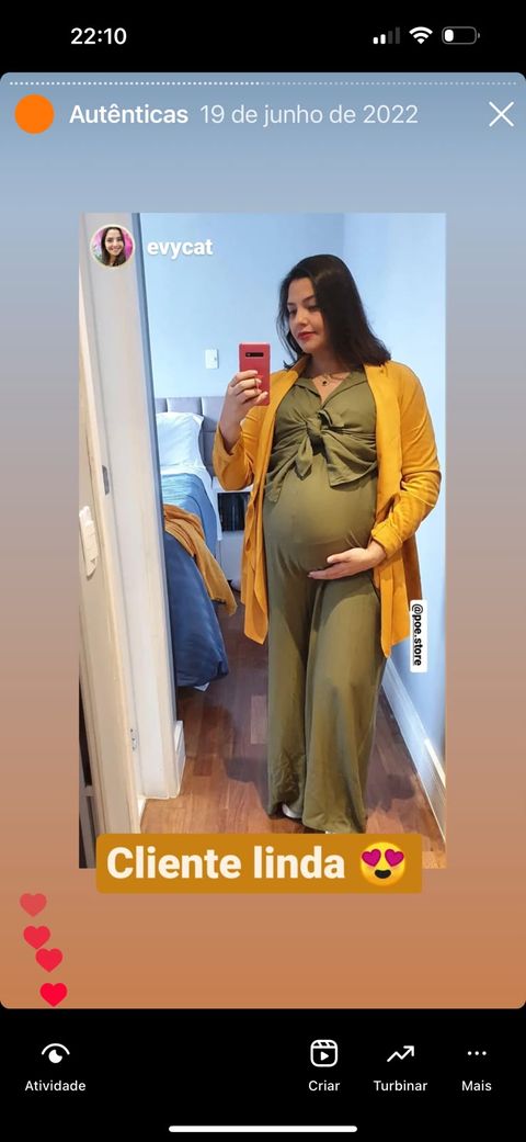 Cliente gestante com conjunto PÓE