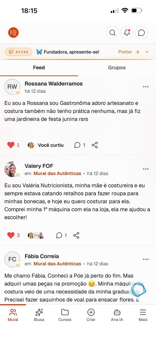 Mural das Autênticas com apresentações de alunas